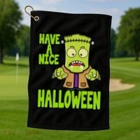 Have A Nice Halloween Frankenstein Monster Golf Towel thumb 1