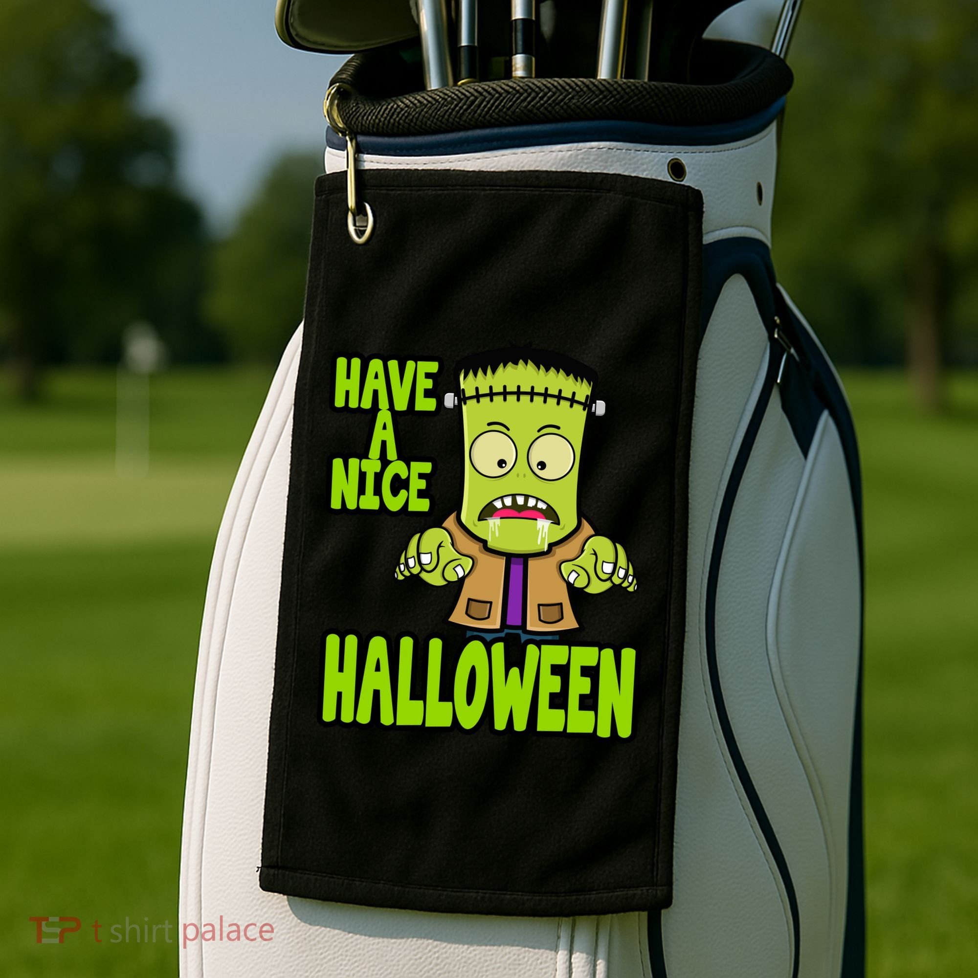 Have A Nice Halloween Frankenstein Monster Golf Towel