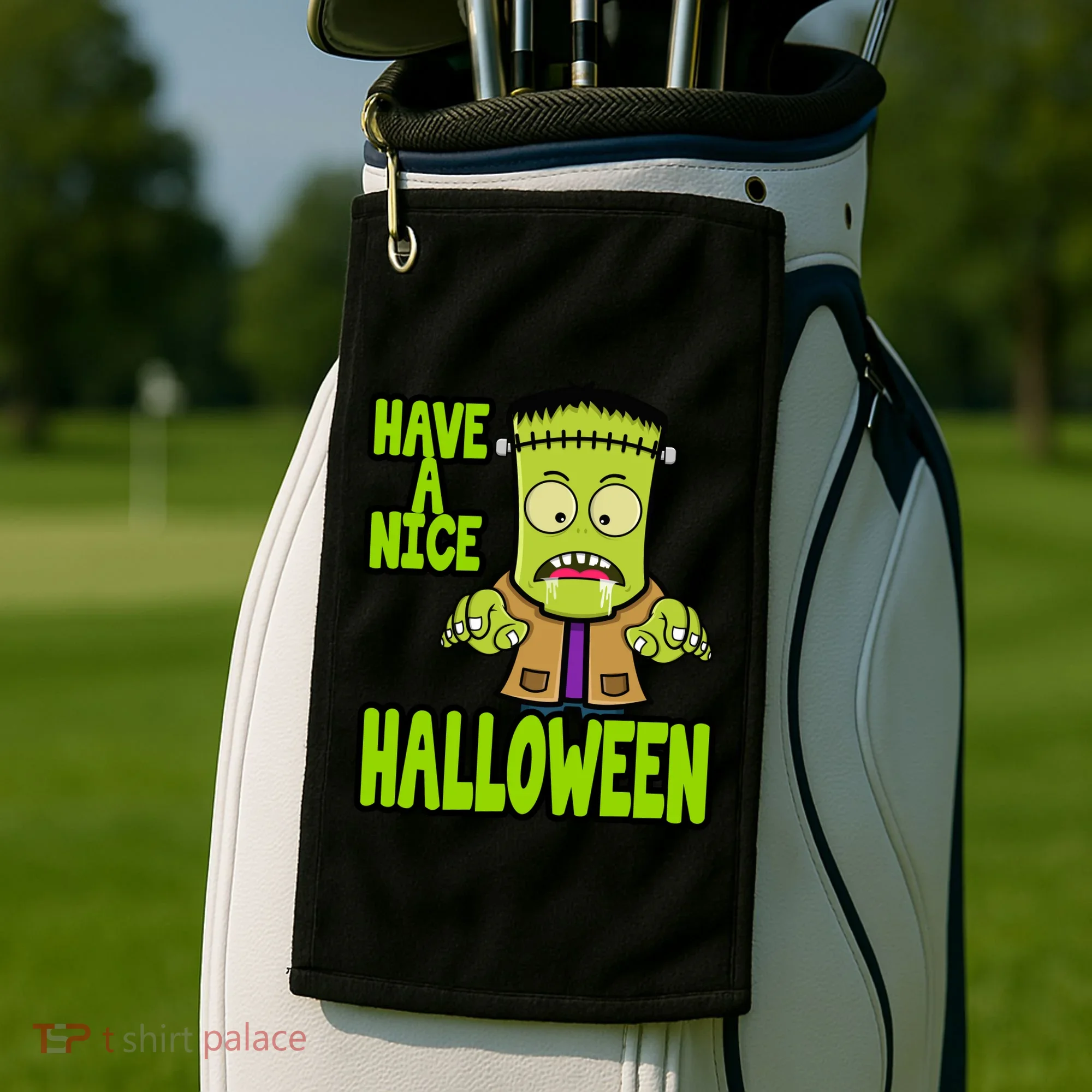 Have A Nice Halloween Frankenstein Monster Golf Towel