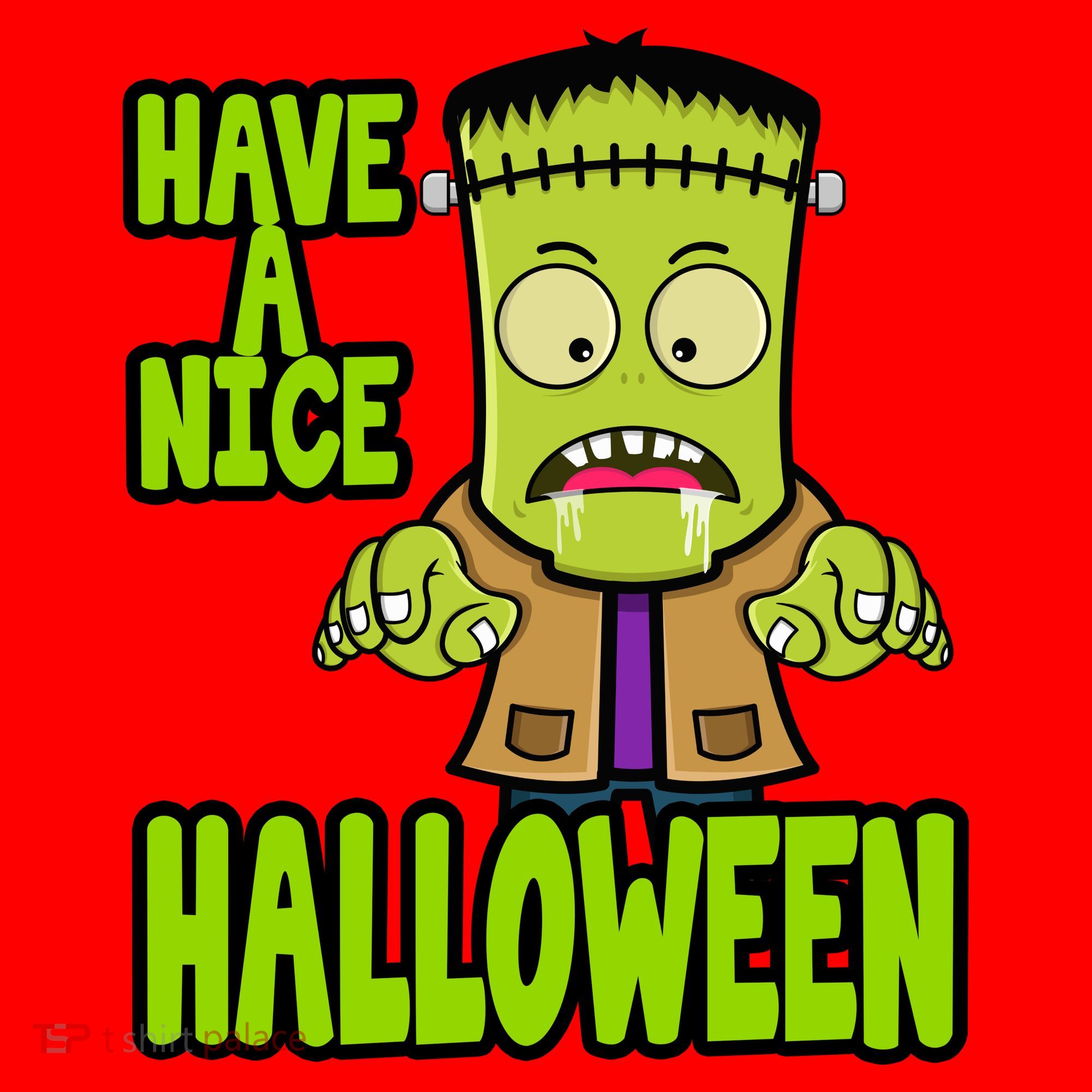 Have A Nice Halloween Frankenstein Monster Santa Hat