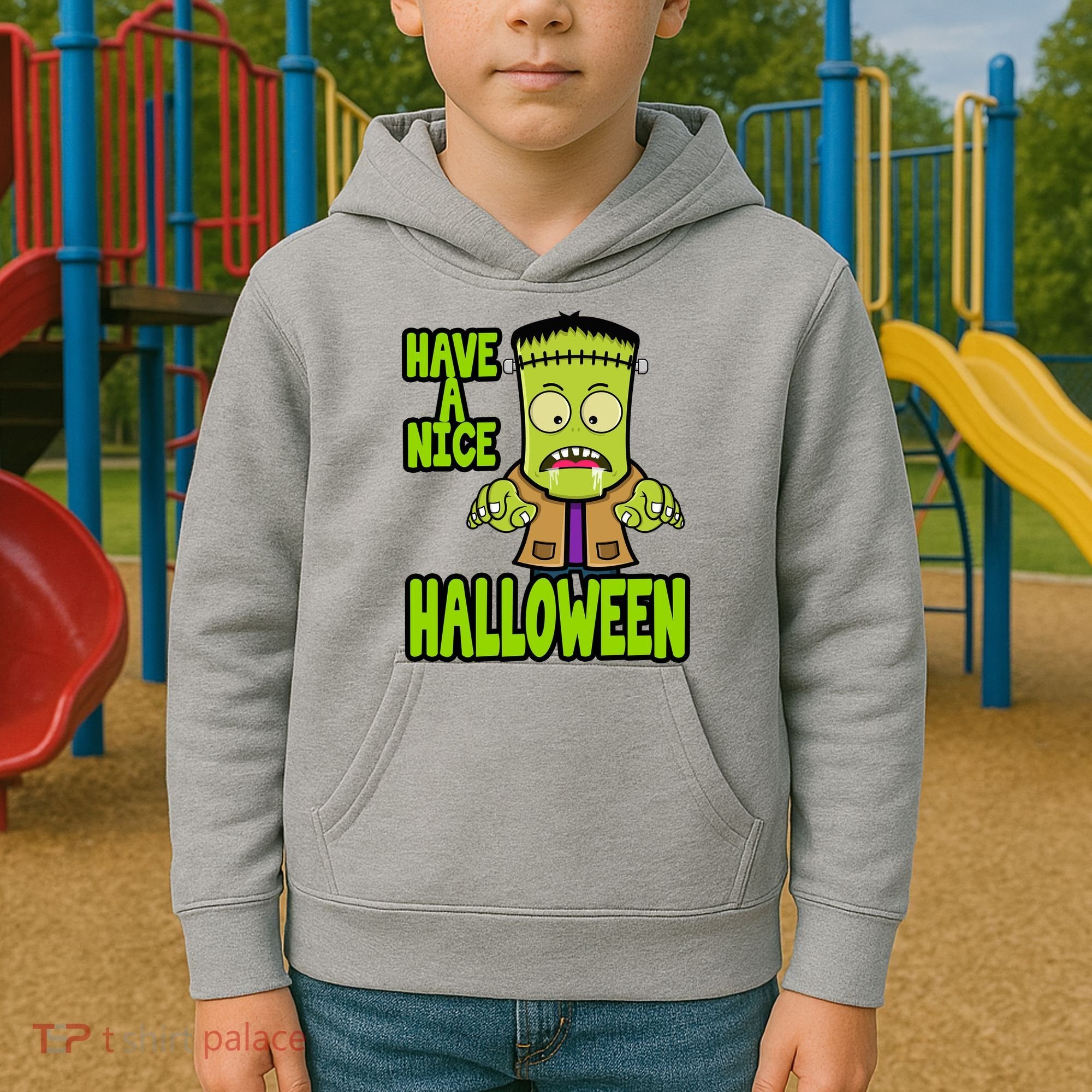 Have A Nice Halloween Frankenstein Monster Kids Hoodie
