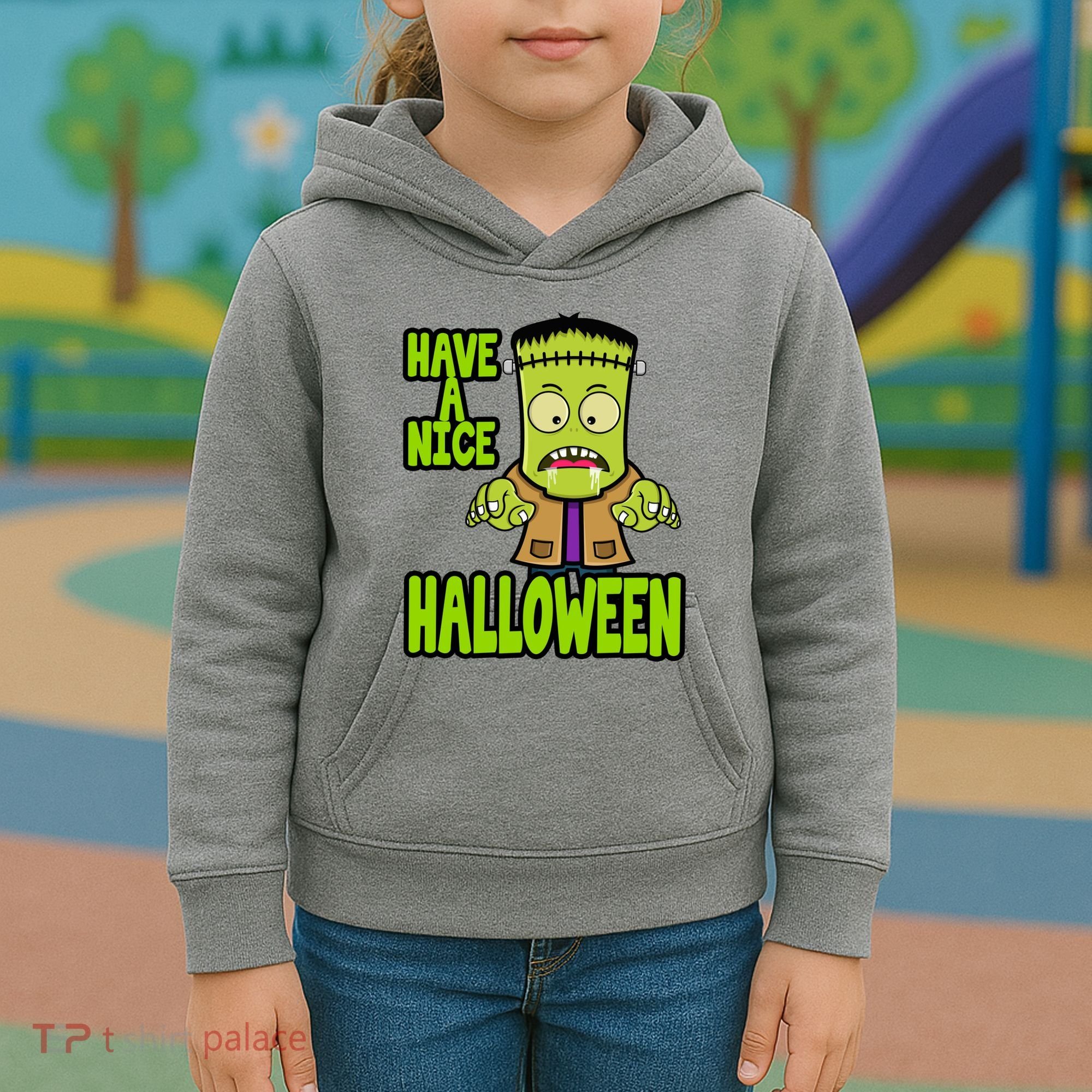 Have A Nice Halloween Frankenstein Monster Kids Hoodie