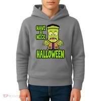 Have A Nice Halloween Frankenstein Monster Kids Hoodie thumb 4