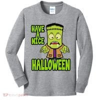 Have A Nice Halloween Frankenstein Monster Kids Long Sleeve Shirt thumb 0