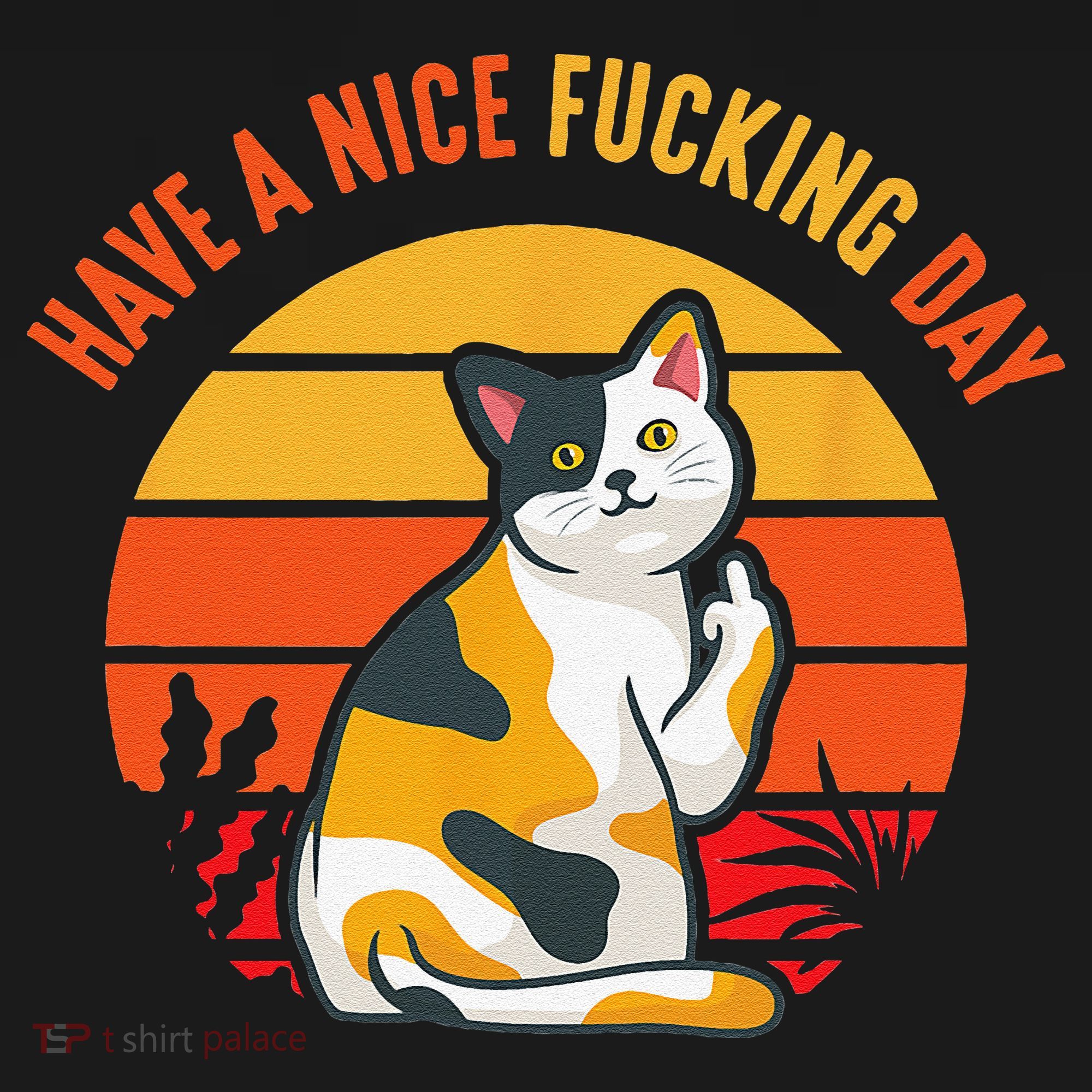Have A Nice Fucking Day Cat Kitten Adult Raunchy Humor Women's Tank Top