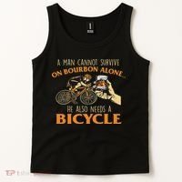 He Also Needs A Bicycle Cycling Biker Bicyclist Cyclist Tank Top thumb 2