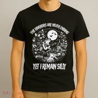 Horrors Are Never Ending Yet I Remain Silly Frog T-Shirt thumb 3
