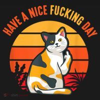 Have A Nice Fucking Day Cat Kitten Adult Raunchy Humor Women's Hoodie thumb 2