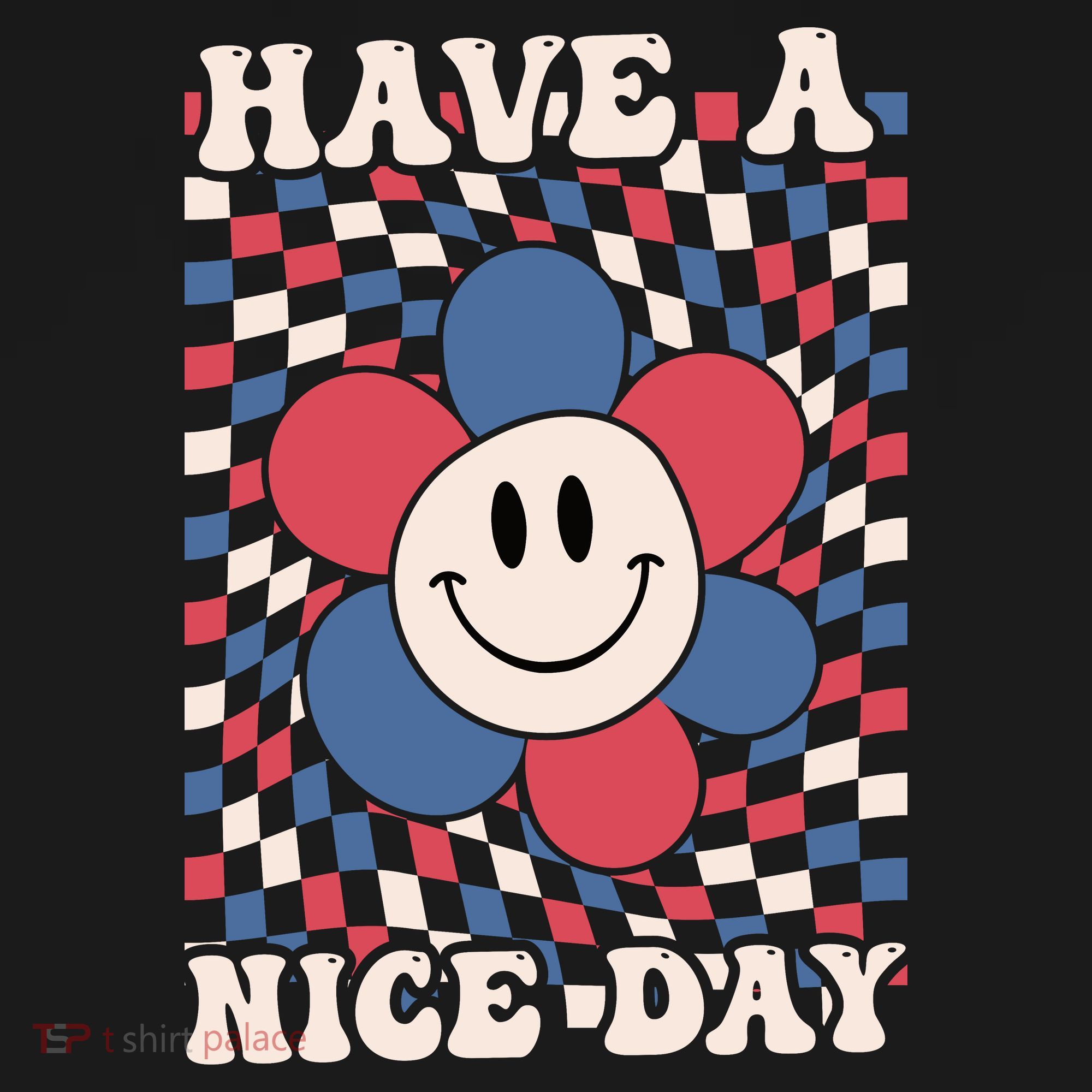 Have A Nice Day 4th Of July Funny Smiley Flower Red White Blue Coaster