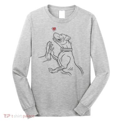 Hand Draw Pitbull Long Sleeve Shirt