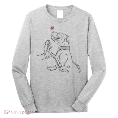 Hand Draw Pitbull Long Sleeve Shirt