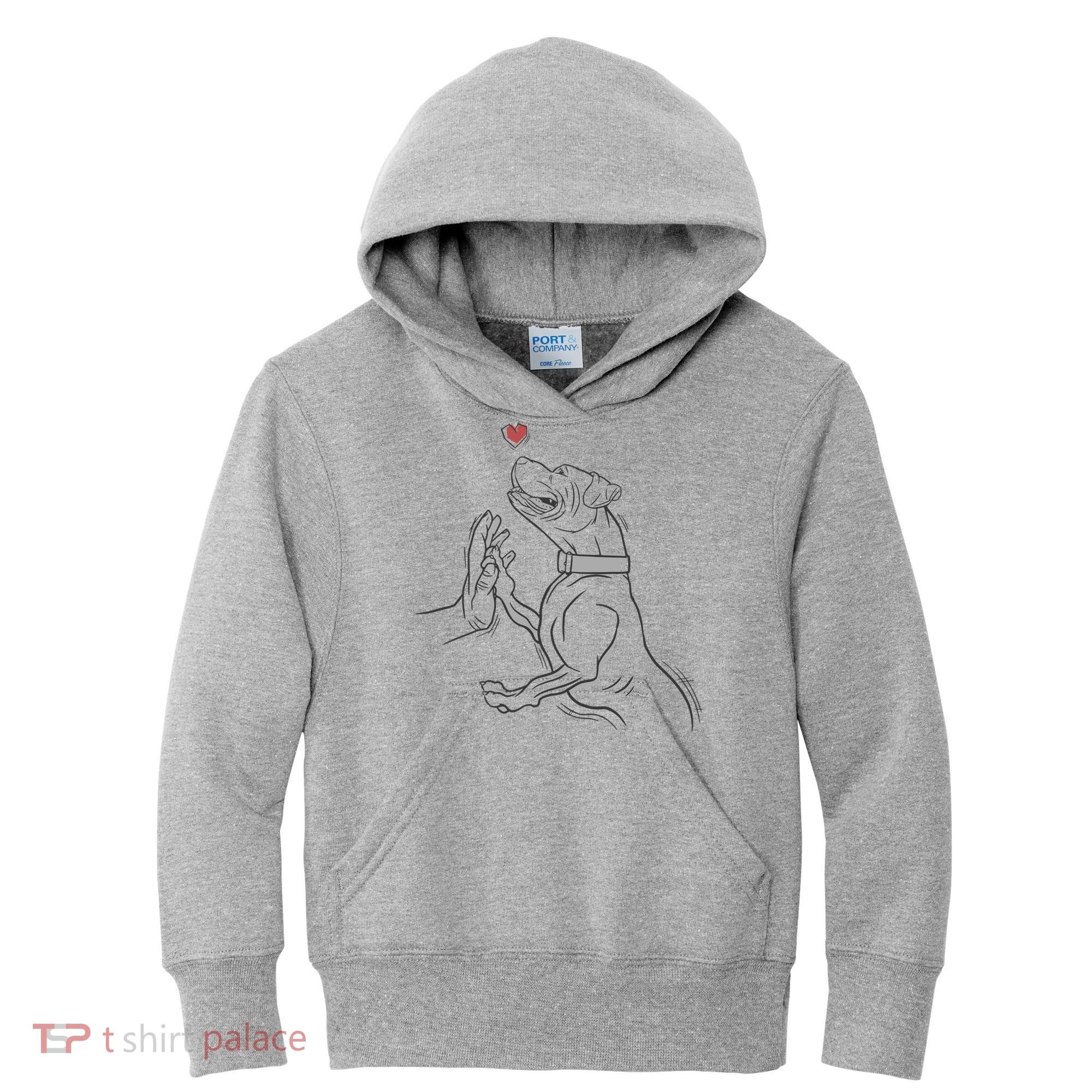 Hand Draw Pitbull Kids Hoodie