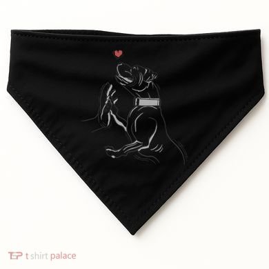 Hand Draw Pitbull USA-Made Doggie Bandana