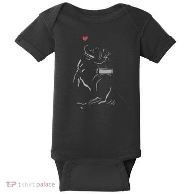Hand Draw Pitbull Baby Bodysuit
