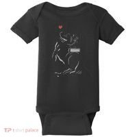 Hand Draw Pitbull Baby Bodysuit thumb 0