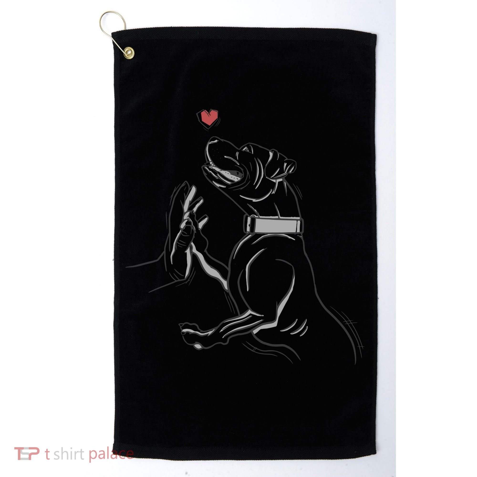 Hand Draw Pitbull Golf Towel
