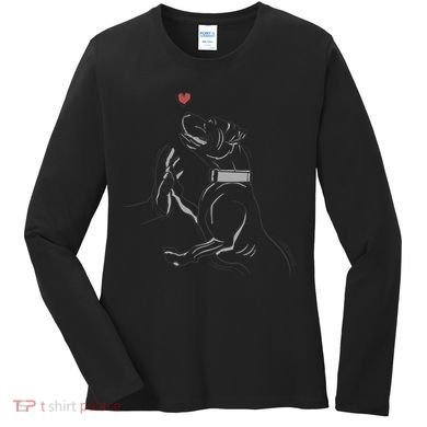 Hand Draw Pitbull Women's Long Sleeve Shirt