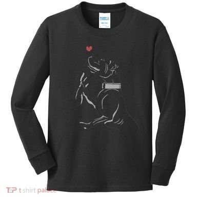 Hand Draw Pitbull Kids Long Sleeve Shirt