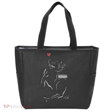 Hand Draw Pitbull Tote Bag