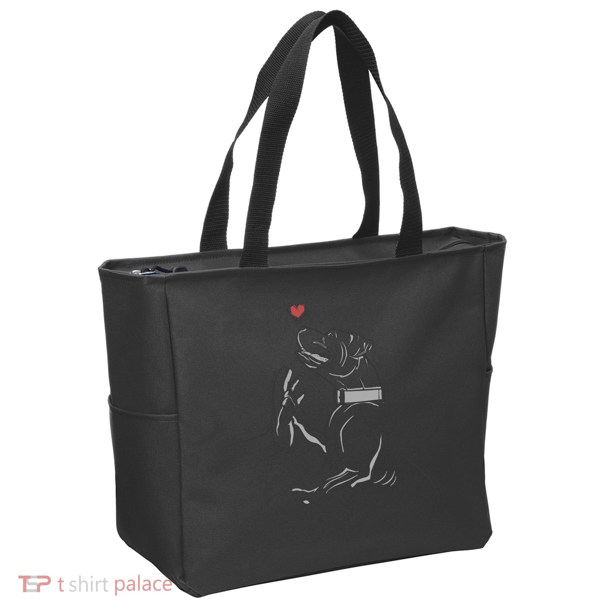 Hand Draw Pitbull Tote Bag