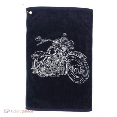Hand Drawn Motorcycle Golf Towel