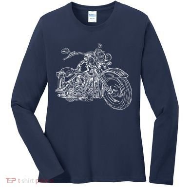 Hand Drawn Motorcycle Women's Long Sleeve Shirt