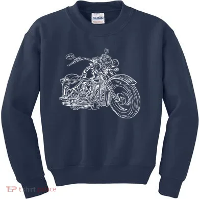 Hand Drawn Motorcycle Kids Sweatshirt