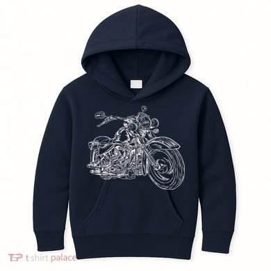Hand Drawn Motorcycle Kids Hoodie