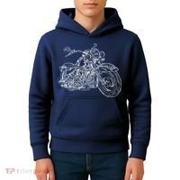 Hand Drawn Motorcycle Kids Hoodie thumb 4