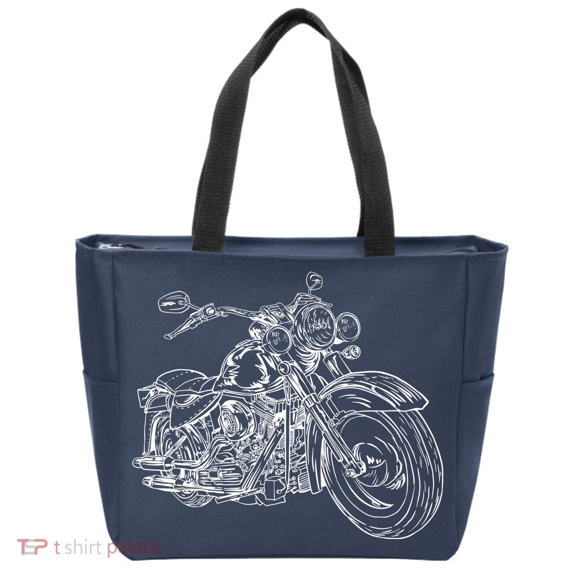 Hand Drawn Motorcycle Tote Bag