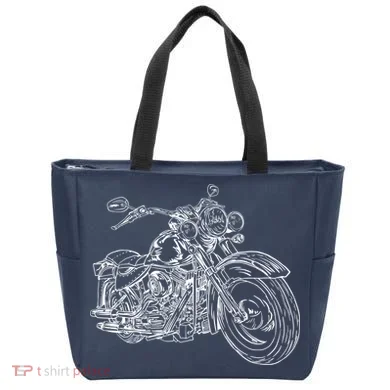 Hand Drawn Motorcycle Tote Bag