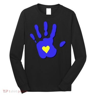 Hand Heart Down Syndrome Awareness Long Sleeve Shirt