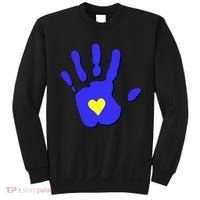 Hand Heart Down Syndrome Awareness Sweatshirt thumb 0
