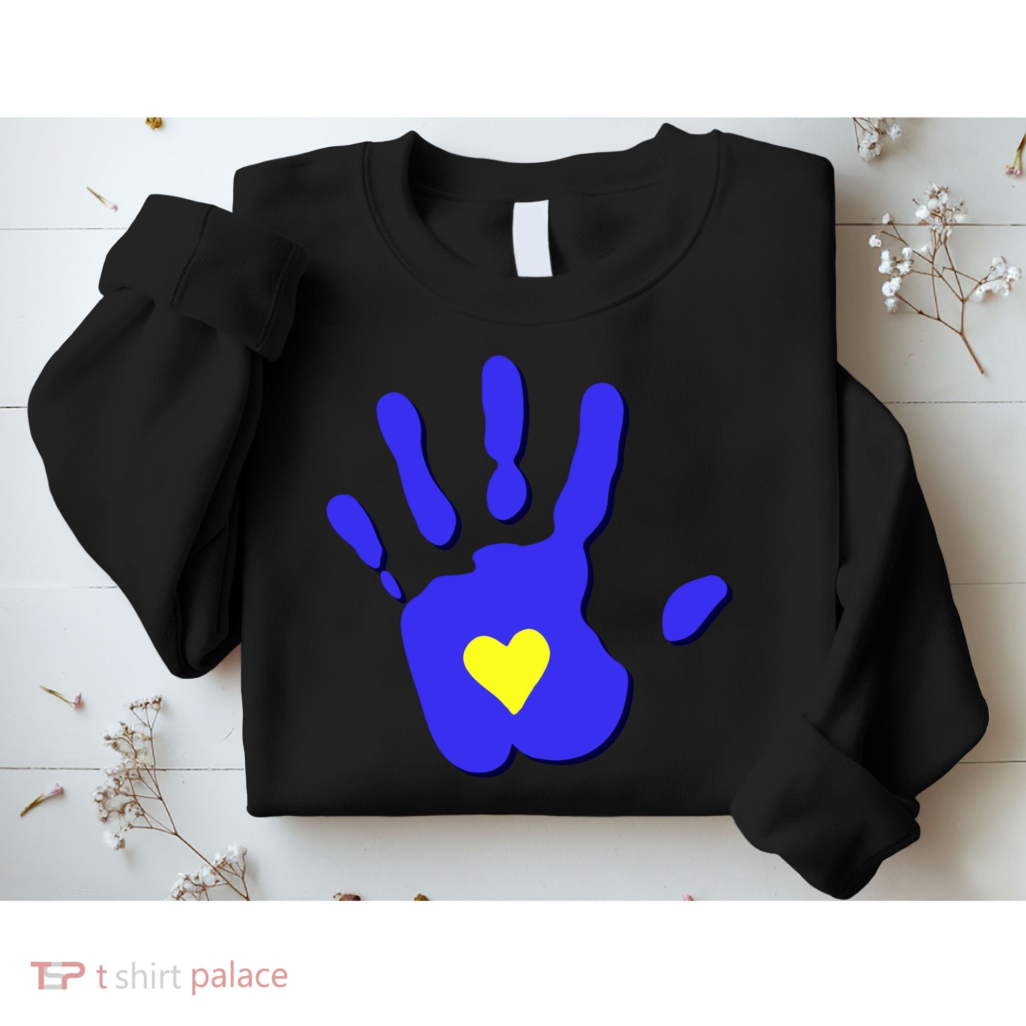 Hand Heart Down Syndrome Awareness Sweatshirt