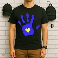 Hand Heart Down Syndrome Awareness T-Shirt thumb 6