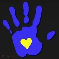 Hand Heart Down Syndrome Awareness Button thumb 1