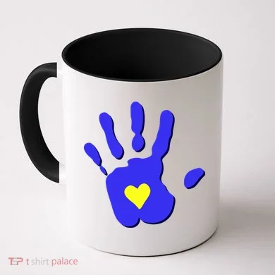 Hand Heart Down Syndrome Awareness Coffee Mug