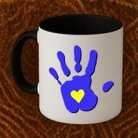Hand Heart Down Syndrome Awareness Coffee Mug thumb 2