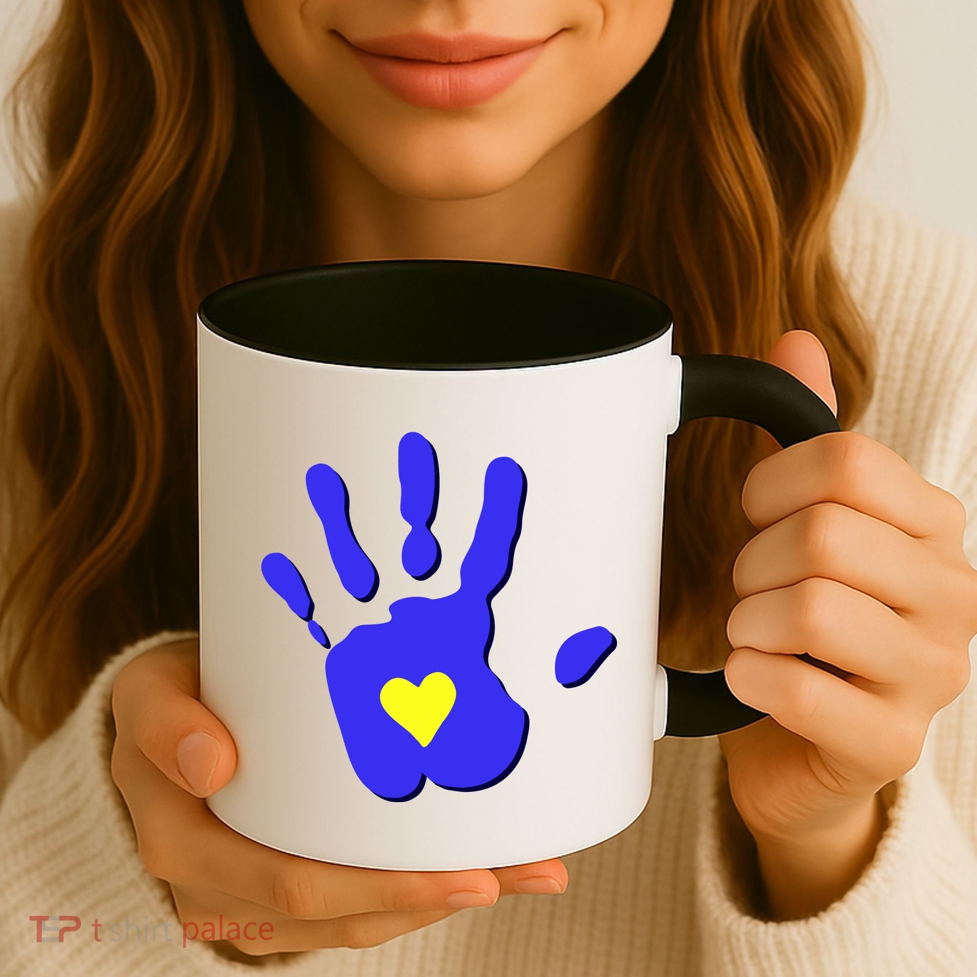 Hand Heart Down Syndrome Awareness Coffee Mug