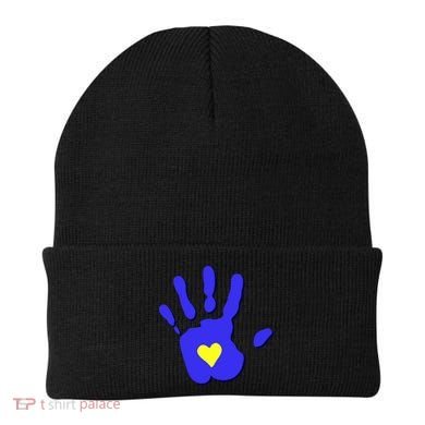 Hand Heart Down Syndrome Awareness Beanie