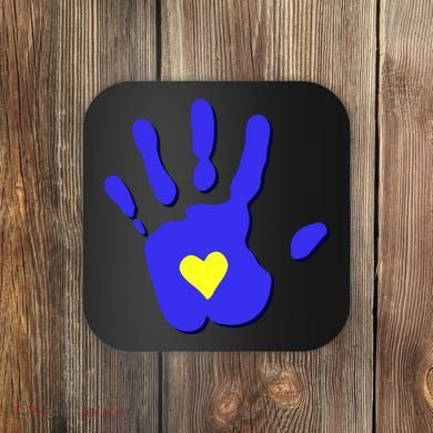 Hand Heart Down Syndrome Awareness Coaster