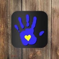 Hand Heart Down Syndrome Awareness Coaster thumb 0