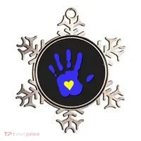 Hand Heart Down Syndrome Awareness Ornament thumb 0