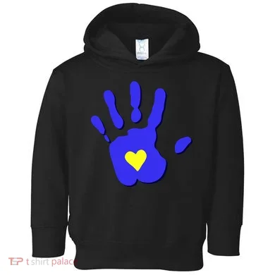 Hand Heart Down Syndrome Awareness Toddler Hoodie