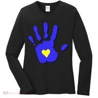 Hand Heart Down Syndrome Awareness Women's Long Sleeve Shirt thumb 0