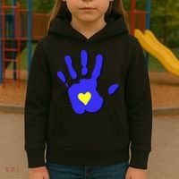Hand Heart Down Syndrome Awareness Kids Hoodie thumb 3