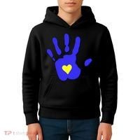 Hand Heart Down Syndrome Awareness Kids Hoodie thumb 4