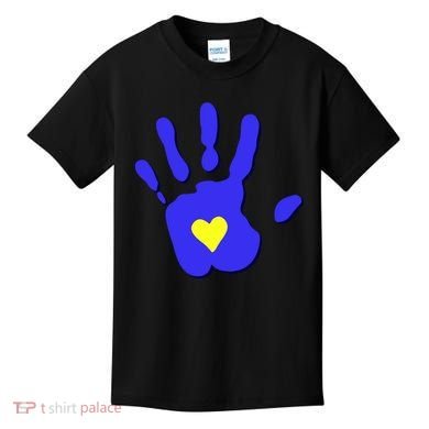 Hand Heart Down Syndrome Awareness Kids T-Shirt