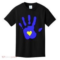 Hand Heart Down Syndrome Awareness Kids T-Shirt thumb 0