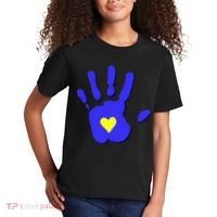 Hand Heart Down Syndrome Awareness Kids T-Shirt thumb 2